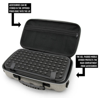Hair Clipper Case For Barbers Compatible with 14 Metal Andis, Oster, Wahl - Detachable Clipper Blades, Includes Grey Carry Case Only