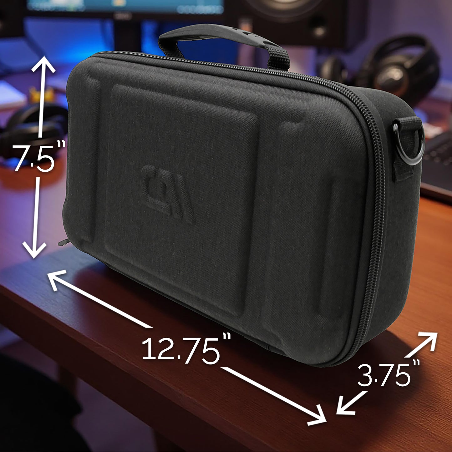 Carrying Case Compatible with MOOER GE100Pro Li Guitar Multi Effects Pedal - Hard Shell Travel Case with Handle and Strap for Guitar Gear Storage