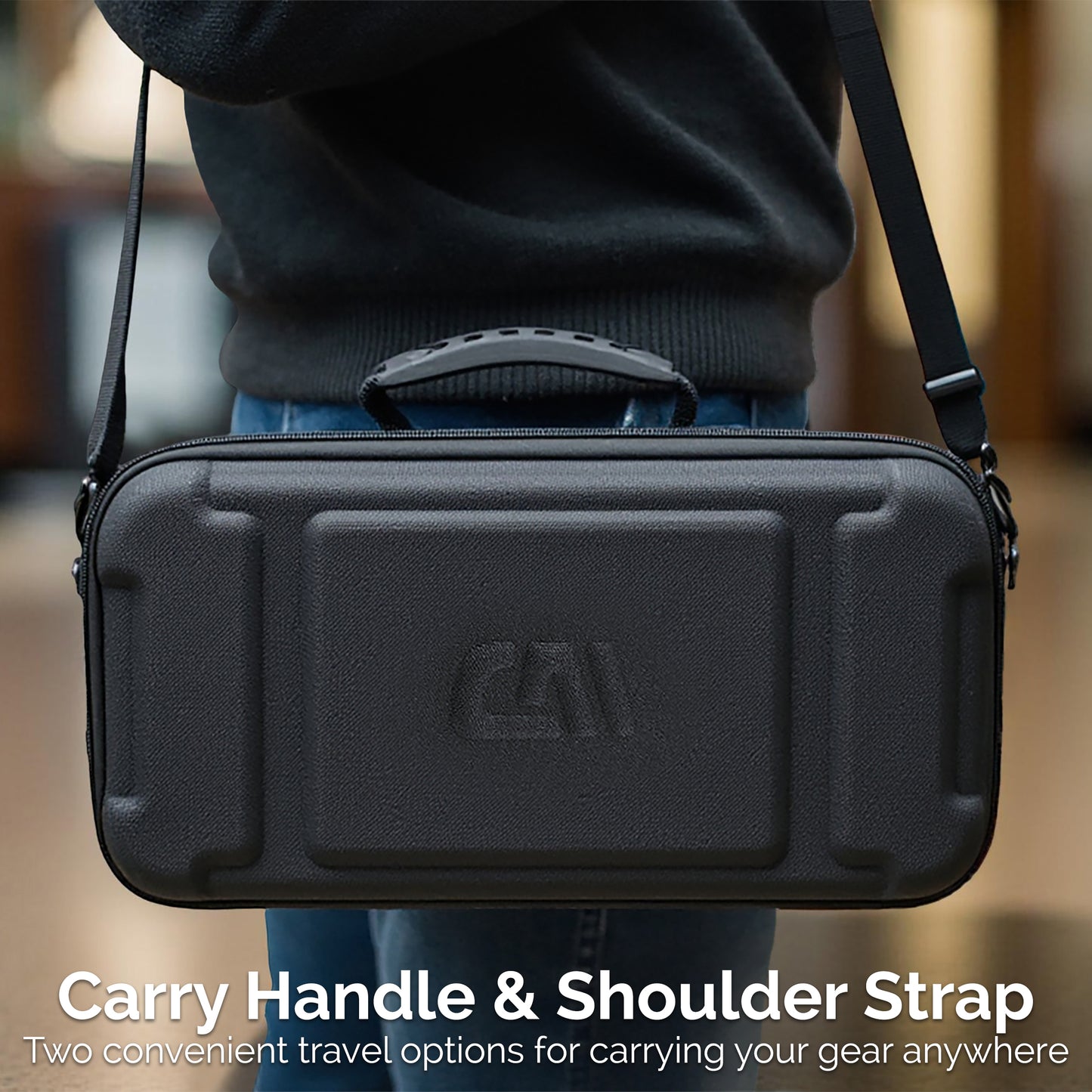 Carrying Case Compatible with MOOER GE100Pro Li Guitar Multi Effects Pedal - Hard Shell Travel Case with Handle and Strap for Guitar Gear Storage