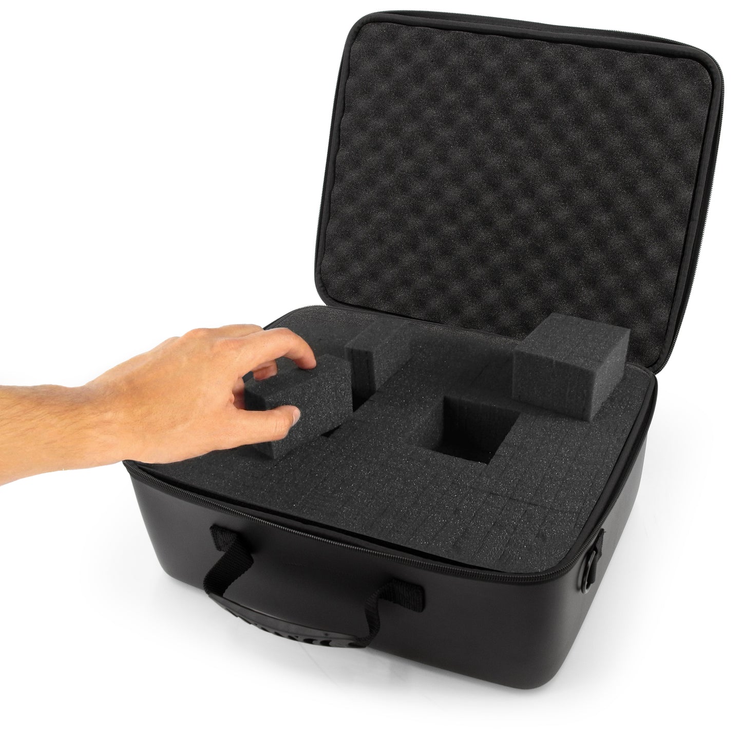 Gun Case Pistol Range Bag - Durable EVA Gun Bag with Two Layers of Customizable Foam for Up To 4 Handguns with Shoulder Strap