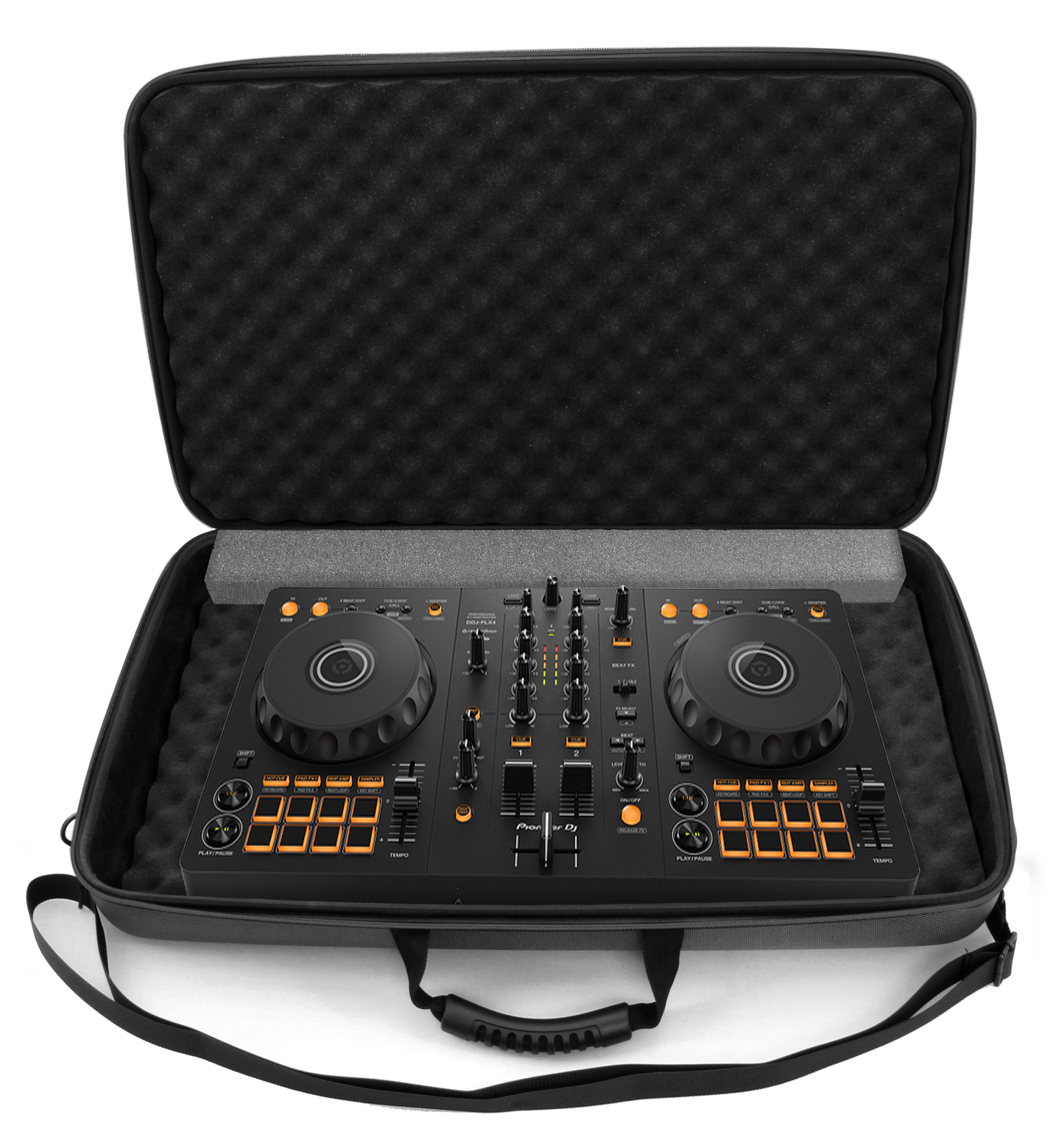 Carrying Case Compatible with Pioneer DJ DDJ-FLX4 Serato DJ Controller, DDJ-REV1 Rekordbox Mixers and Cables - Padded EVA Controller Case Only