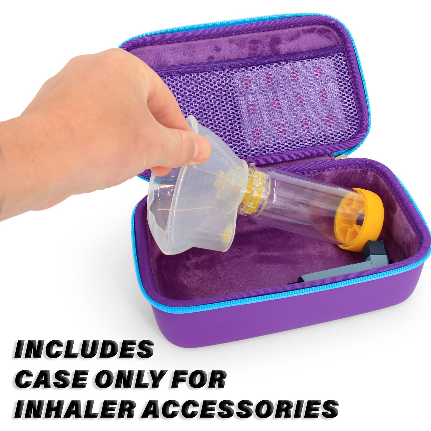Inhaler Spacer Travel Case - Protective Storage for Inhaler with Mask & Accessories