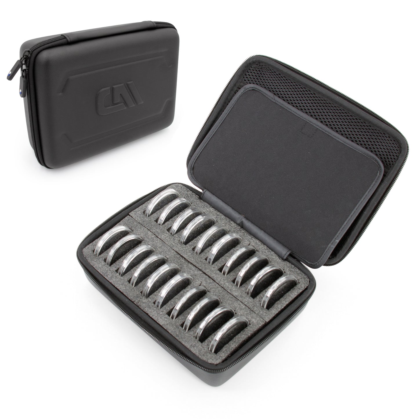 Coin Capsule Holder Case for 40mm Coins – Storage for American Silver Eagle Capsules and Dollar Coin Holders, Fits 20 Coin Capsules Up to 52mm Max