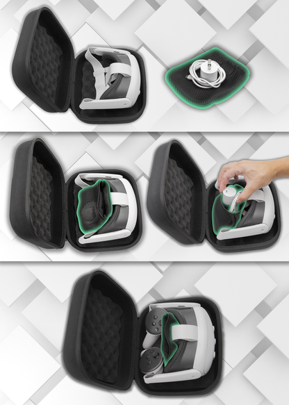 Carry Case Compatible with Meta Quest 3S or Meta Quest 2 Mixed Reality VR Headset and Select Meta Quest Accessories - Includes Case Only
