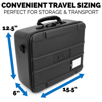 Rock Collection Travel Case with Programmable Lock - 144 Slot Rock Collection Box with Four Trays, Crystal Storage Case with Shoulder Strap