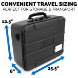 CASEMATIX Miniature Carrying Case with Programmable Lock - 144 Slot Miniature Storage Case with Four Foam Trays For Minis, Shoulder Strap and More!