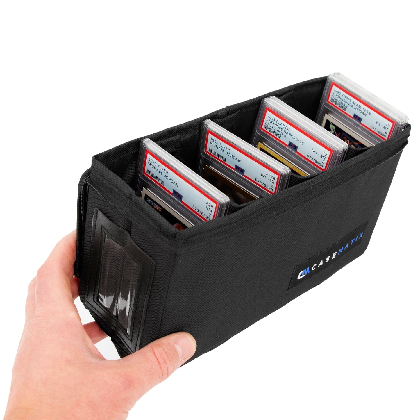 Graded Card Case Light Duty Compatible with 30 BGS PSA Graded Sports Trading Cards, Collapsible Graded Slab Trading Card Box with 3 Dividers
