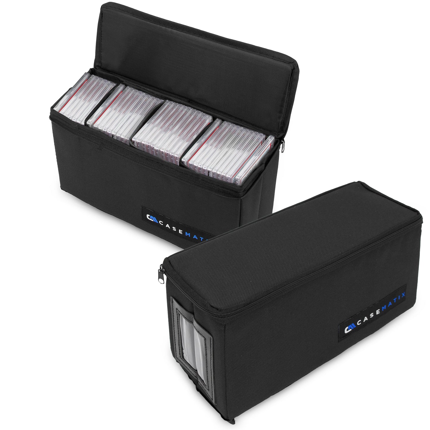 Graded Card Case Light Duty Compatible with 30 BGS PSA Graded Sports Trading Cards, Collapsible Graded Slab Trading Card Box with 3 Dividers