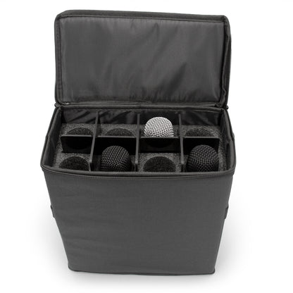 Wireless Microphone Case Compatible with Eight Wireless Mic System Microphones Up To 11" by Sennheiser, Shure and More - Lightweight Mic Bag