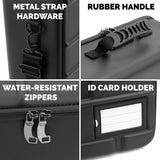 CASEMATIX Miniature Carrying Case - Fully Customizable Miniature Storage Case with Two Pluck Foam Foam Trays For Minis, with Shoulder Strap