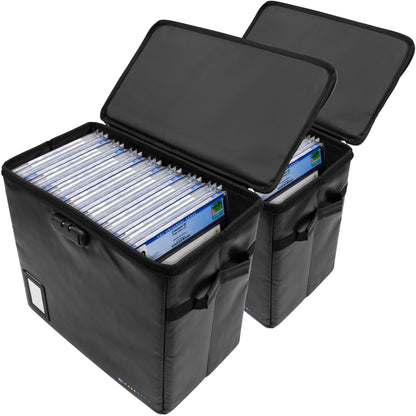 Graded Comic Book Storage Fits 30 CGC Graded Comics, Fire Resistant Comic Book Bin with Three Comic Book Dividers and Zipper Lock (2 Pack)
