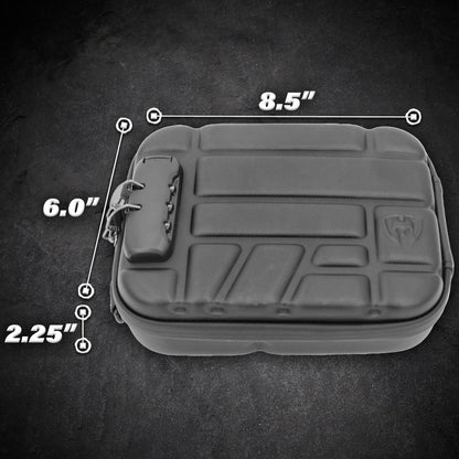 Concealed Carry Locking Pistol Case Fits 9mm Pistols and Extra Mag - Portable EVA Handgun Case Water Resistant Gun Bag and Shoulder Strap
