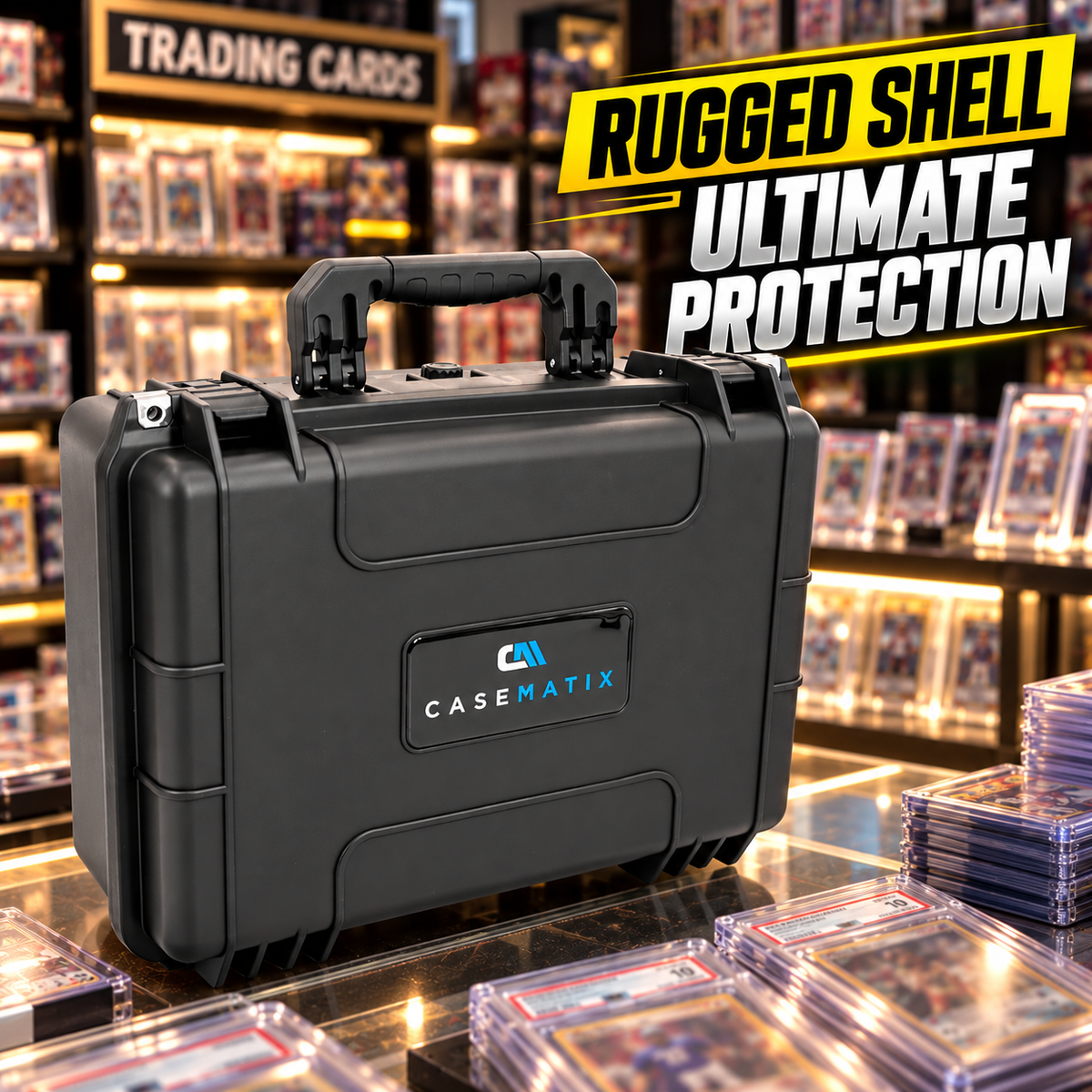 Graded Card Case Compatible with 120+ BGS PSA FGS Graded Sports Trading Cards, Waterproof Graded Slab Card Storage Box