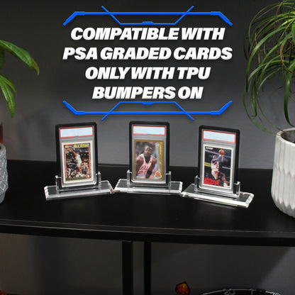 Professional Graded Card Display Compatible With PSA BGS SGC CGC Graded Cards, Three Pack of Premium Graded Card Holder Stands With Base