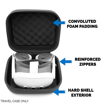 Carry Case Compatible with Meta Quest 3S or Meta Quest 2 Mixed Reality VR Headset and Select Meta Quest Accessories - Includes Case Only