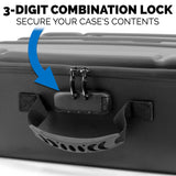 CASEMATIX Miniature Carrying Case - Fully Customizable Miniature Storage Case with Two Pluck Foam Foam Trays For Minis, with Shoulder Strap