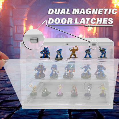 LED Display Case for Miniatures - 3-Tier Clear Acrylic Storage with 20 Grip Pads