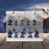 CASEMATIX LED Miniature Display Case with 3 Tiered Acrylic Mini Storage Figure Case Rows, Includes 20 Grip Pads Compatible with Standard Minis