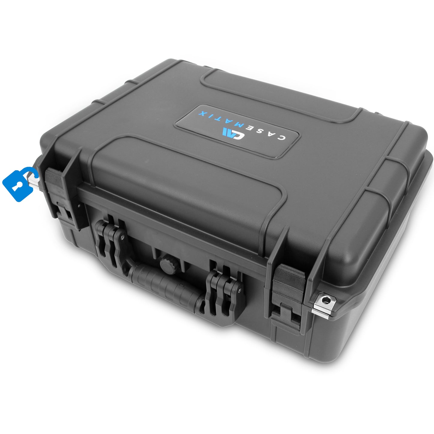 18" Waterproof Hard Travel Case with Padlock Rings and Customizable Foam - Fits Accessories up to 15.5" x 9.5" x 5"