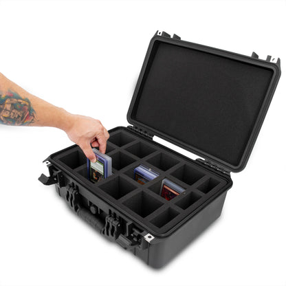 Waterproof Top Loader Card Storage Case for Trading Cards Fits 500 Top Loader Card Holders with Airtight Seal and Precision Cut Dividers