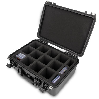 Waterproof Top Loader Card Storage Case for Trading Cards Fits 500 Top Loader Card Holders with Airtight Seal and Precision Cut Dividers