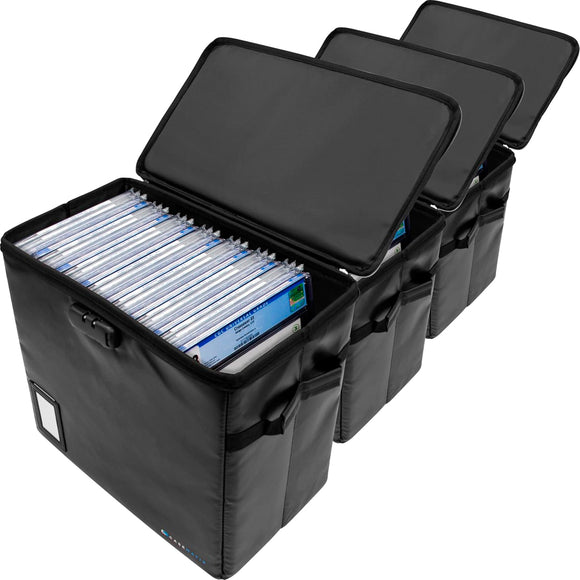 CASEMATIX Graded Comic Book Storage Fits 30 CGC Graded Comics, Fire Resistant Comic Book Bin with Three Comic Book Dividers and Zipper Lock (2 Pack)