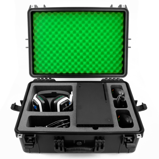 Hard Shell Travel Case Compatible with Xbox Series X Console, Controllers, Headset and Accessories - Waterproof and Crushproof with Foam