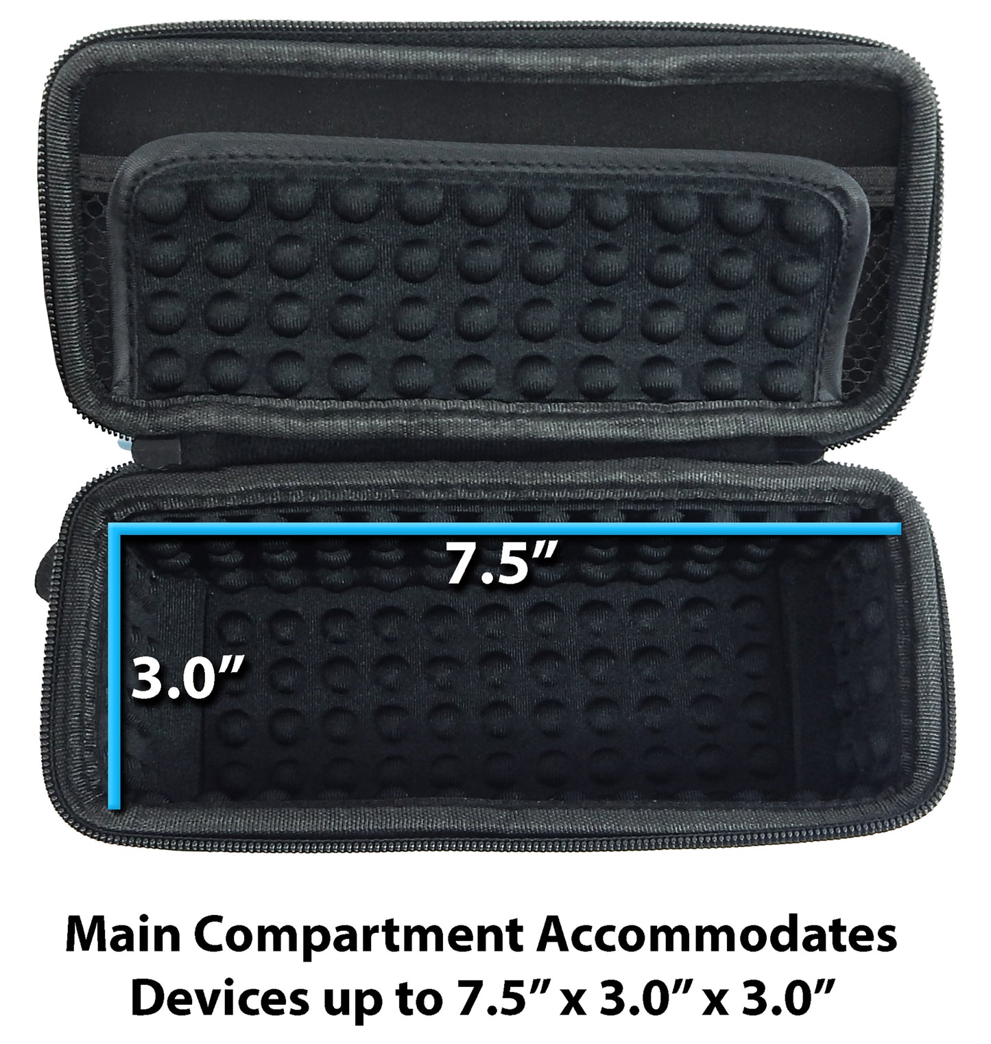 8.5" Hard Shell EVA Travel Case with Wrist Strap and Padded Divider - Fits Accessories up to 7.4" x 2.7" x 2.7"