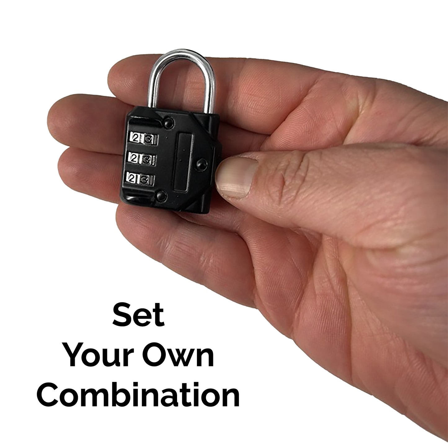 Adjustable Combination Padlock, Weather Resistant, 3 Digit Resetable Combination Lock, Keyless, Black