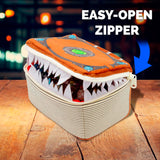 CASEMATIX Mimic Tome Dice Chest and Dice Case with 7 Included RPG Dice - Plush Dice Bag with Zipper Closure and Carabiner for 250 DnD Tabletop Dice