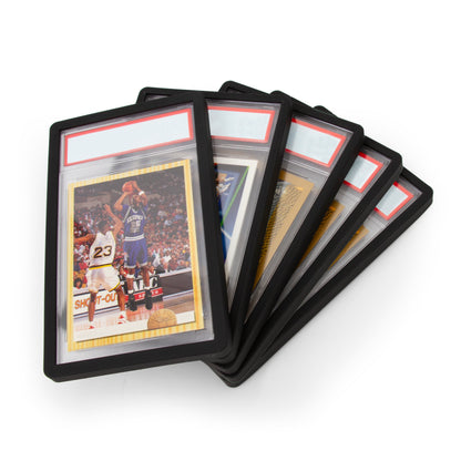 Graded Card Bumper Guards Compatible with PSA Graded Cards, Includes 5 Graded Card Sleeve Protectors, Does Not Fit Other Slab Card Brands
