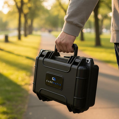 12" Waterproof Hard Travel Case with Padlock Rings and Customizable Foam - Fits Accessories up to 9" x 5" x 2.75"