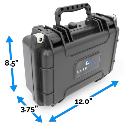 12" Waterproof Hard Travel Case with Padlock Rings and Customizable Foam - Fits Accessories up to 9" x 5" x 2.75"