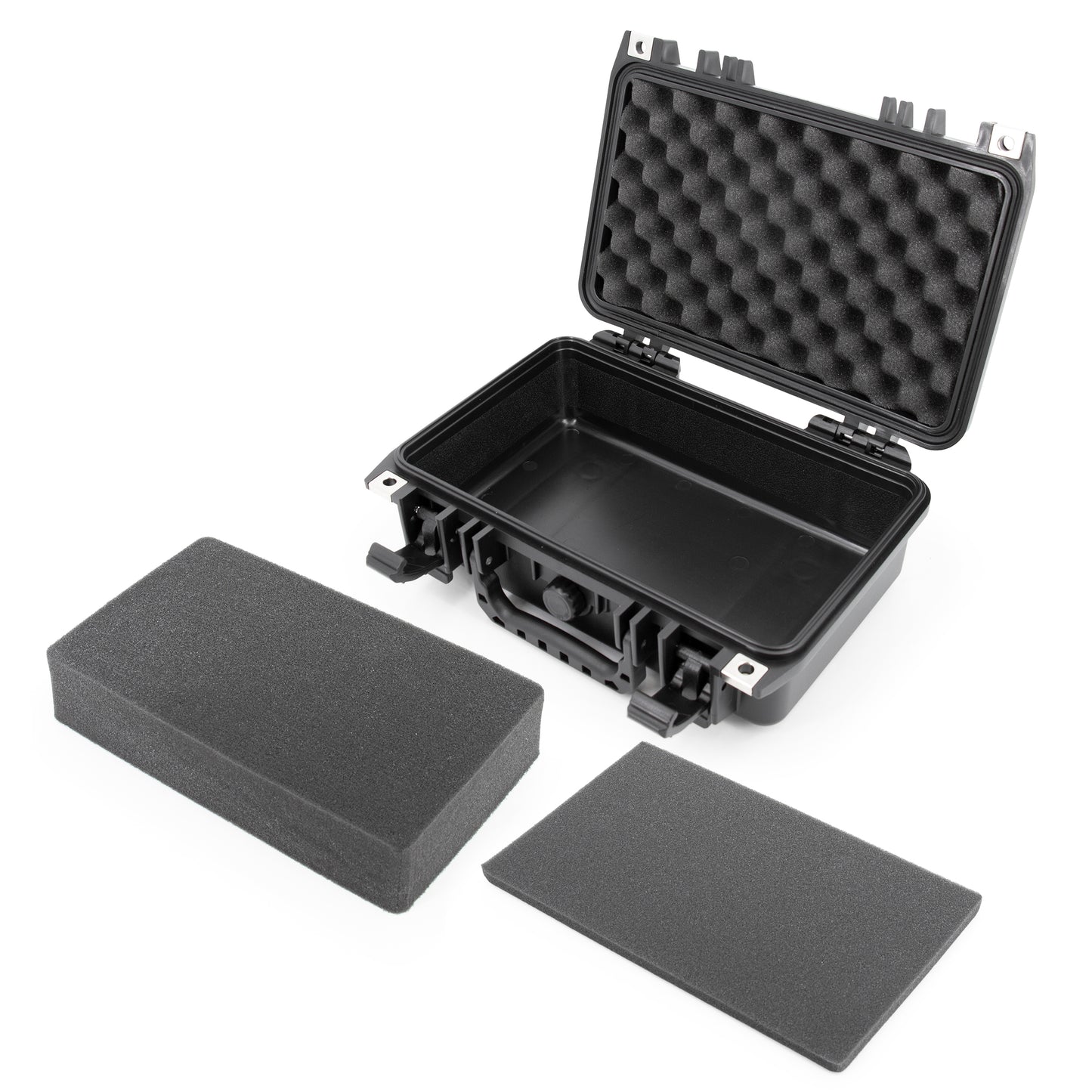 12" Waterproof Hard Travel Case with Padlock Rings and Customizable Foam - Fits Accessories up to 9" x 5" x 2.75"