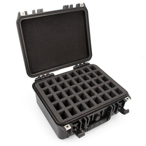 CASEMATIX Large Harmonica Case for Multiple Harmonicas Compatible with Up to 40 Hohner, Fender and Other Harmonicas up to 5 inches - Hard Case Only