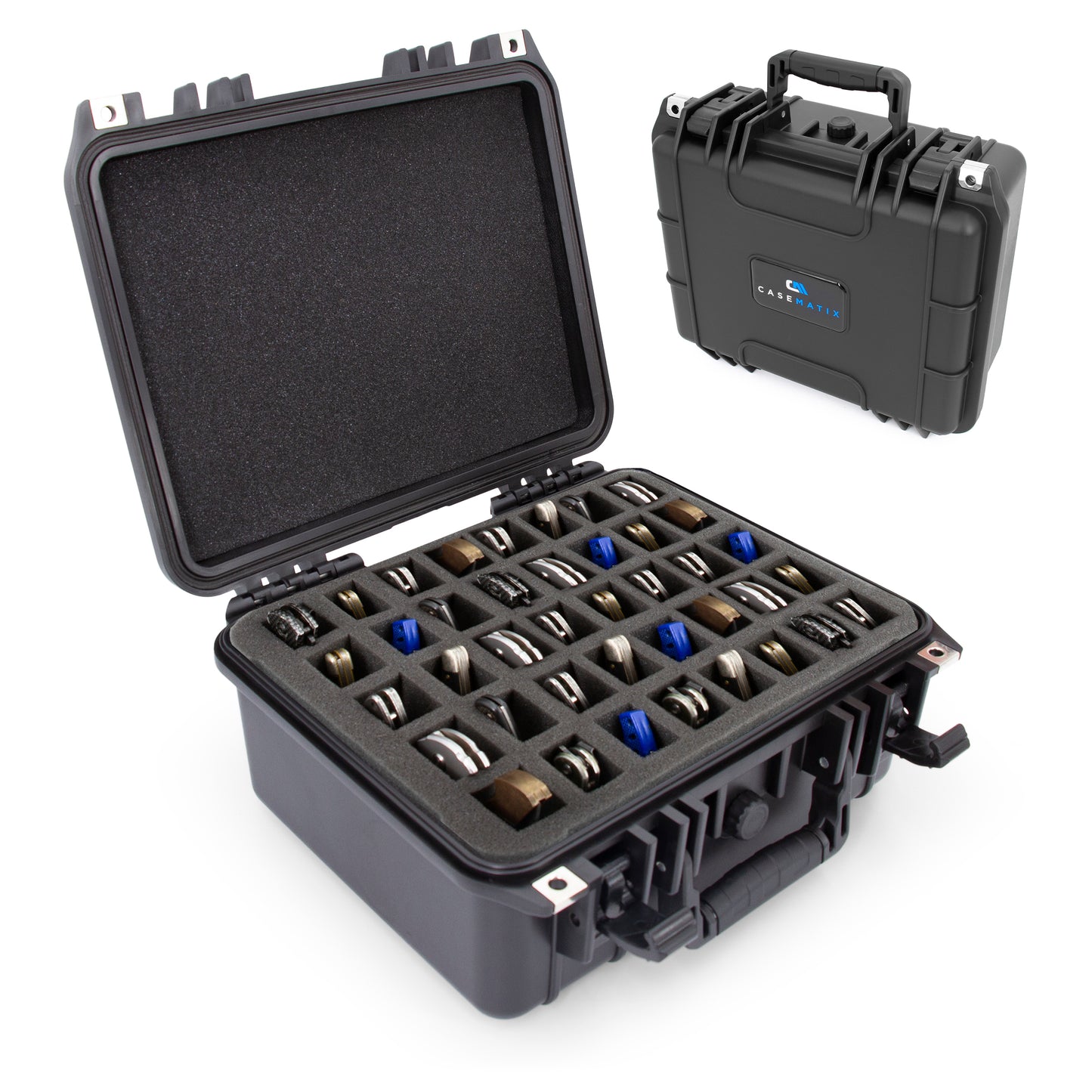 13" 40 Folding Knife Case - Waterproof Pocket Knife Holder & Knife Box Organizer Storage Fits 40 Folding Knives Up To 5"  - Knives Not Included