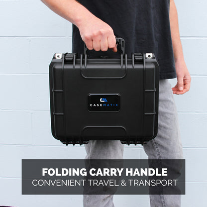 13" Waterproof Hard Travel Case with Padlock Rings and Customizable Foam - Fits Accessories up to 11" x 7.5" x 4"