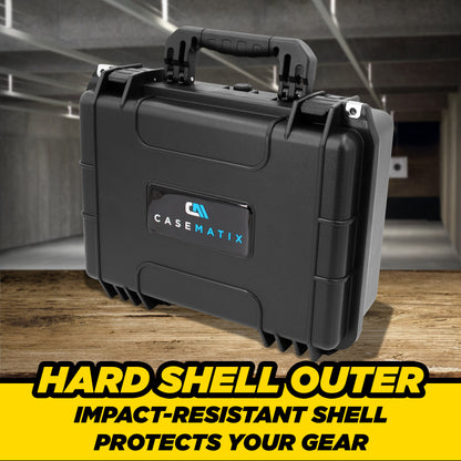 TSA Approved 3 Pistol Case - 16" IPX7 Waterproof Handgun Case for 3 Handguns & 9 Magazines with Accessory Storage & Hard Shell