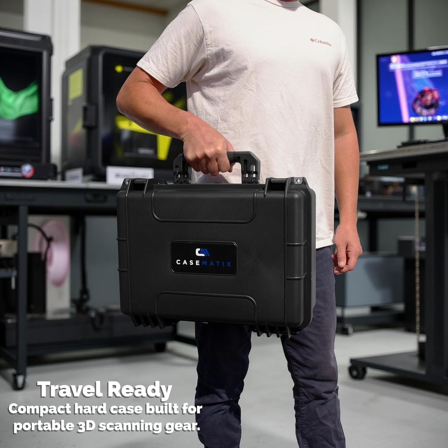 3D Scanner Case – Hard Shell Waterproof Case for 3D Scanner for 3D Printing - Compatible with Einstar Vega, Revopoint MetroX 3D, Creality 3D Scanner