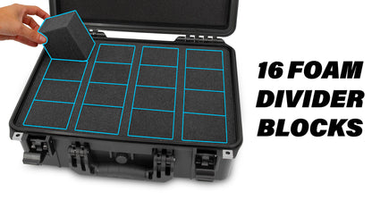 Graded Card Storage Box - 130 BGS/CSG/PSA Cards, IPX7 Waterproof Case w/ Dividers & Dual Locks for Sports Trading Card Slabs & Top Loaders