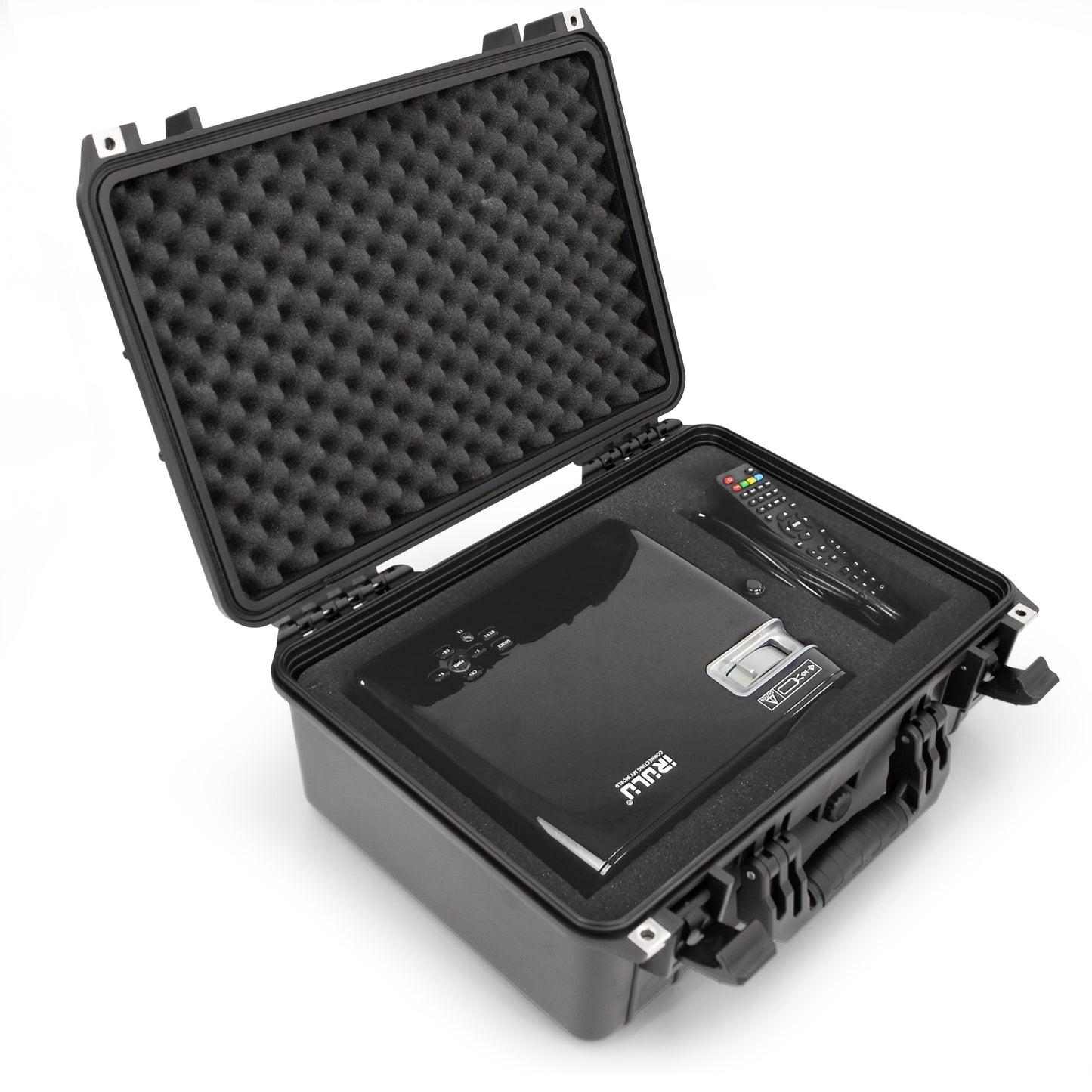 Waterproof Hard Shell Projector Case Compatible with Optoma/ViewSonic/NEC Home Theater Projectors up to 15" - Customizable Diced Foam Interior