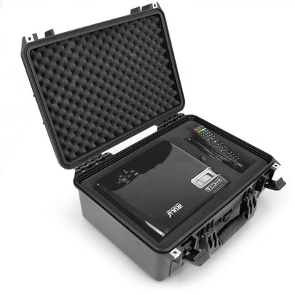 Waterproof Hard Shell Projector Case Compatible with Optoma/ViewSonic/NEC Home Theater Projectors up to 15" - Customizable Diced Foam Interior