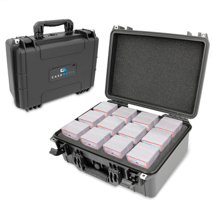 Graded Card Case Compatible with 130 PSA Graded Sports Trading Cards, Waterproof Graded Slab Trading Card Box with 12 Cut Storage Dividers