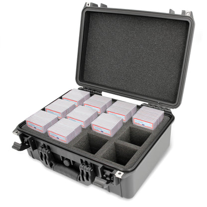 Graded Card Case Compatible with 130 PSA Graded Sports Trading Cards, Waterproof Graded Slab Trading Card Box with 12 Cut Storage Dividers