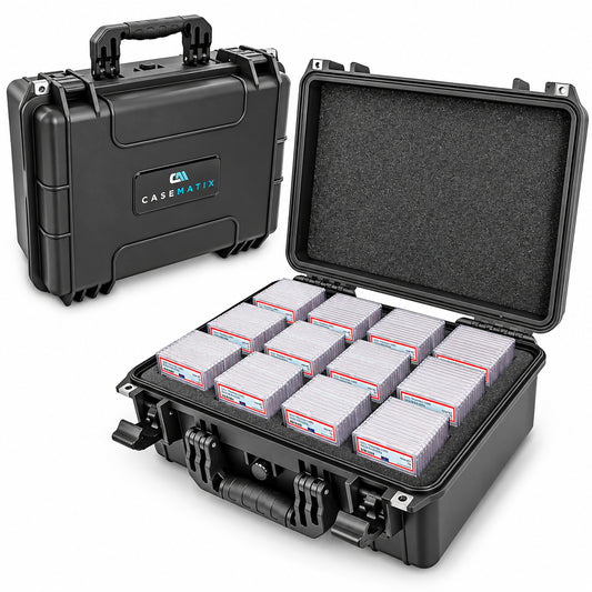 Graded Card Case Compatible with 130 PSA Graded Sports Trading Cards, Waterproof Graded Slab Trading Card Box with 12 Cut Storage Dividers