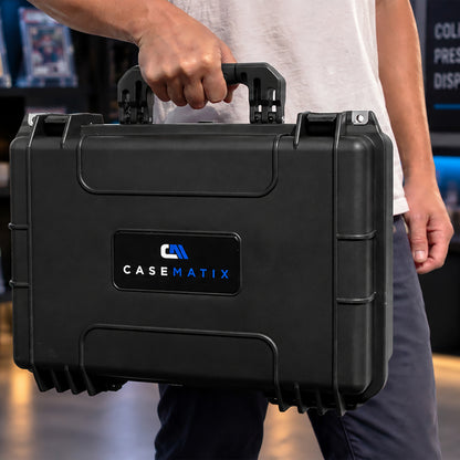 Graded Card Case Compatible with 130 PSA Graded Sports Trading Cards, Waterproof Graded Slab Trading Card Box with 12 Cut Storage Dividers