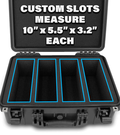 Graded Card Storage Box - 130 BGS/CSG/PSA Cards, IPX7 Waterproof Case w/ Dividers & Dual Locks for Sports Trading Card Slabs & Top Loaders