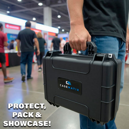 18" Waterproof Hard Travel Case with Padlock Rings and Customizable Foam - Fits Accessories up to 15.5" x 9.5" x 5"