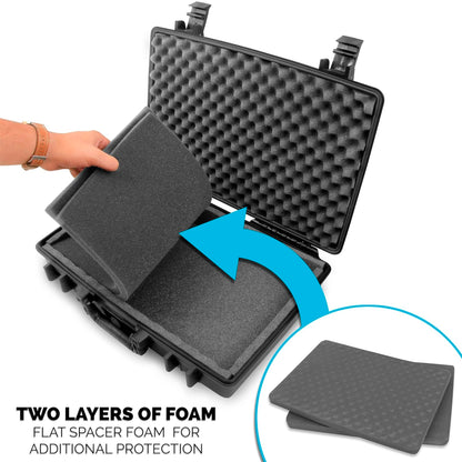 Portable Monitor Case for 15.6" to 17" Gaming Monitors or Laptop Portable Screens with Padded Foam, Includes Waterproof Travel Case Only