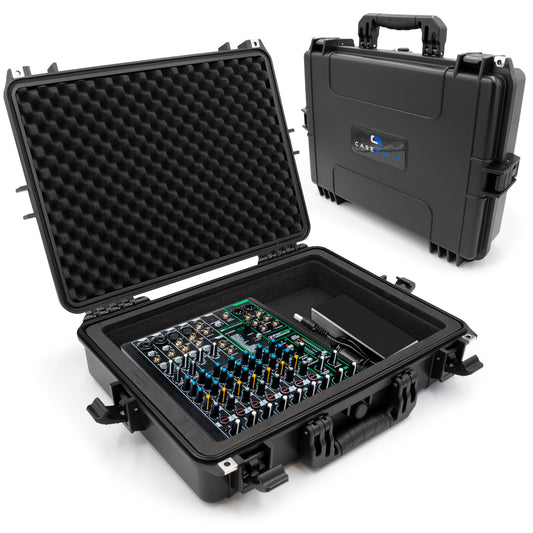 Hard Shell Audio Mixer Case Compatible with Mackie ProFX10v3 – Waterproof Travel Bag with Custom Foam for Compact 10-Channel Mixers